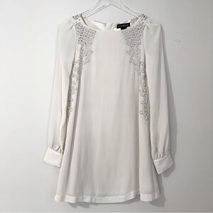 ⭕️ GUESS by Marciano Dress Cream Silver Crystals Embroidered XS